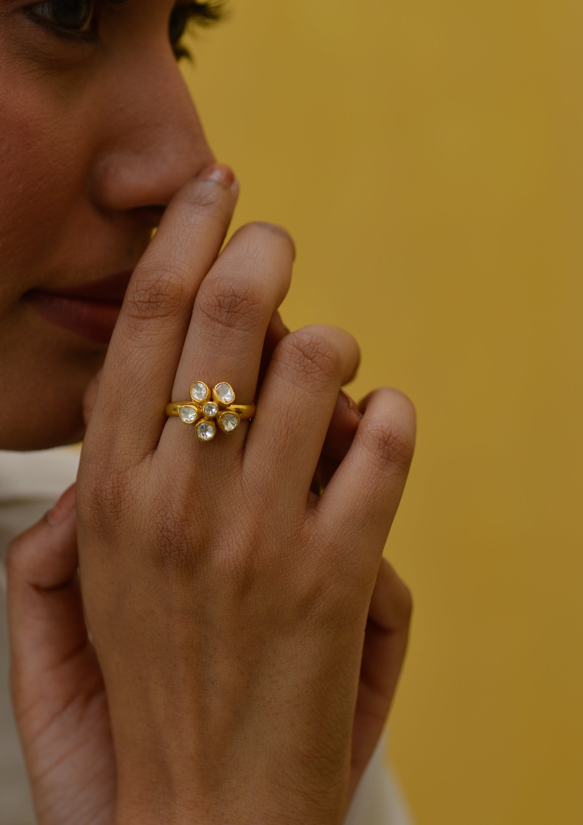 close-up photo of diamond ring